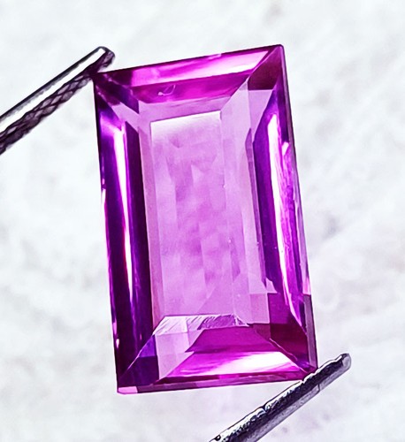 Natural Purple Tanzanite 10.40 Ct Baguette Shape Loose Gemstone Certified - Picture 3 of 6