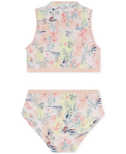 Roxy North Shore 2-Piece Set Girl 14 Peach Nectar Tropical Swimsuit Beach BUU467 - Picture 6 of 8