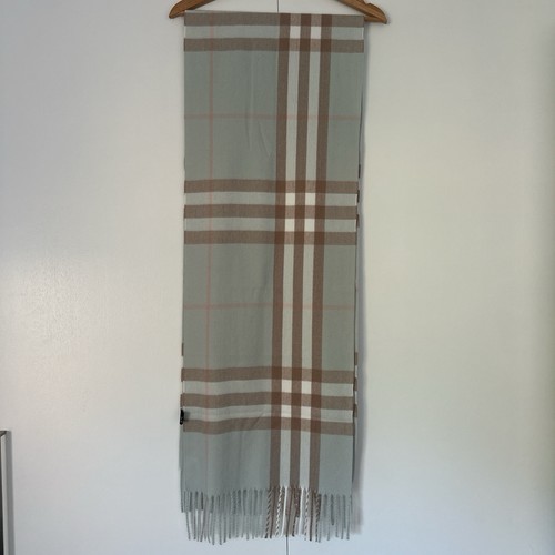 Gorgeous Light Blue Plaid Cashmere/cotton Soft Long Scarf