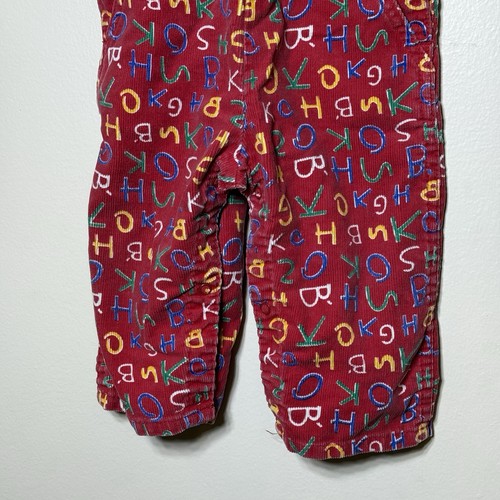 Vintage OshKosh B’gosh Vestbak rot Cord Alphabet Buchstaben Overall 24 Monate - Bild 3 von 17