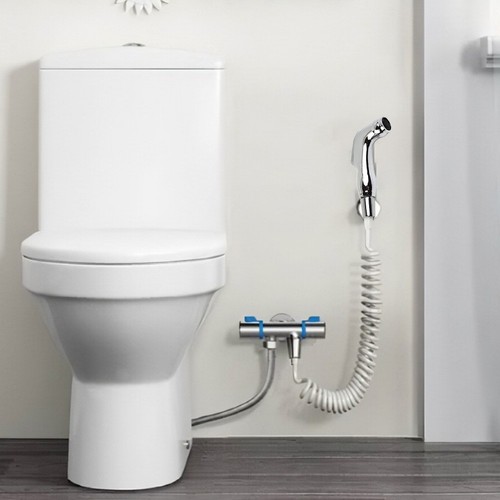 2Stück/Set Bidet-Spray Handbrause Hygienisch PU/ABS Silber Toilette Shattaf - Bild 12 von 23