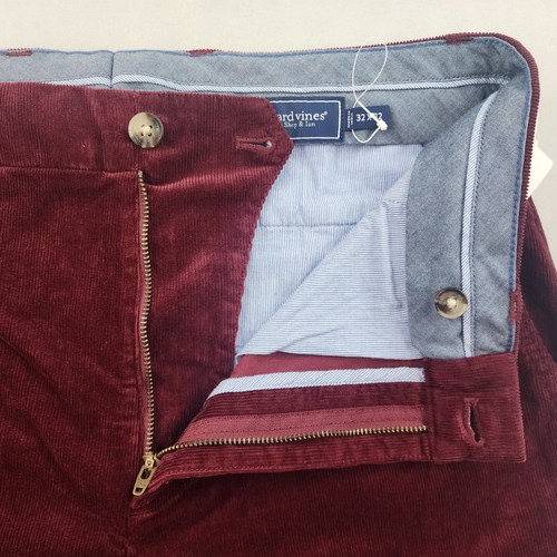 Vineyard Vines Hose W 32 L 32 burgunderrot Tasche Reißverschluss Cord Party $ 98,50 Herren - Bild 9 von 12