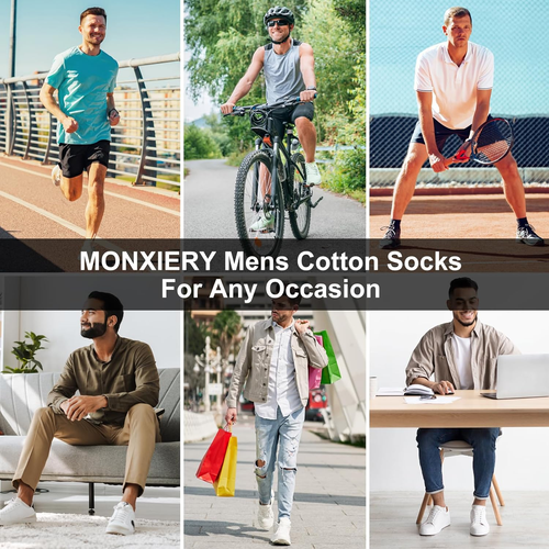 Herren 100 % Baumwolle Knöchelsocken, sportlich gepolstert Medium-Large, 5 Paar weiß - Bild 7 von 12