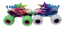 Monster Jam Truck Sparkle Smash Unicorn 1:64 Lot of 2 Nitro Neon