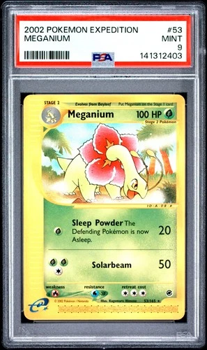 2002 POKEMON EXPEDITION #53 MEGANIUM PSA 9