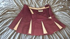 Vintage maroon/ burgundy mini cheerleader skirt with beige pleats