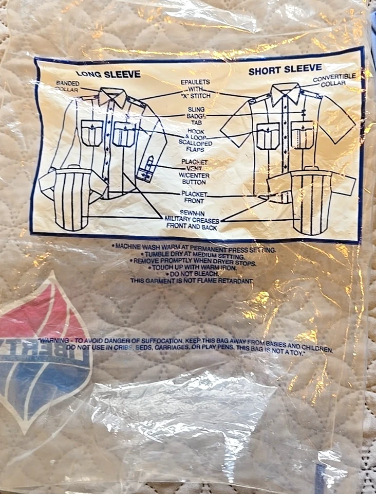 Liberty Uniform Shirt Men's Blue 732MPB 16.16.5 SS  - Image 3 of 4