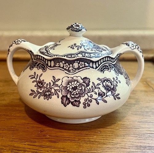 Crown Ducal by BRISTOL Mulberry Purple Sugar Bowl and Lid 3 1/2'' - Bild 3 von 11