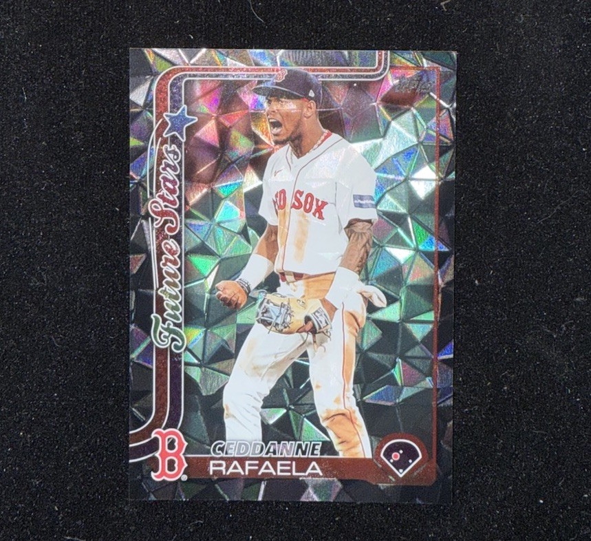 2025 Topps Series 1 #148 Future Stars Ceddanne Rafaela Black Diamante /10