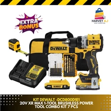 DEWALT DCD800D1E1 XR 20-volt Max Power Stack 1/2" Brushless Drill + Free Bonus