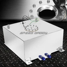 20 GALLON/78L POLISHED ALUMINUM RACING/DRIFTING FUEL CELL TANK+CAP+LEVEL SENDER