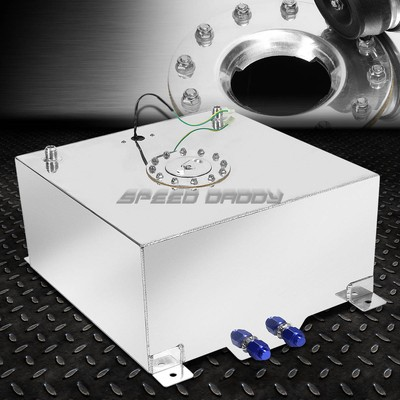 #ad 20 GALLON 78L POLISHED ALUMINUM RACING DRIFTING FUEL CELL TANKCAPLEVEL SENDER $127.88