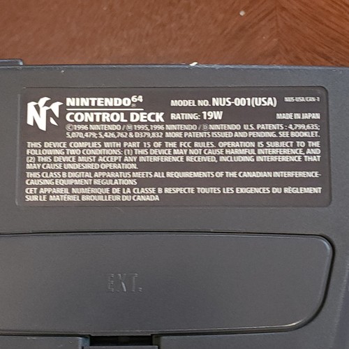 Nintendo 64 N64 Console NUS-001(USA) w/ Power Adapter, AV Cord Tested - Picture 6 of 11