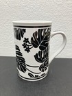Monochrome Tropical Monstera Mug – Black & White Ceramic Coffee Cup Leaf Design