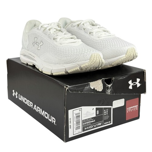 Under Armour Women's 8 HOVR Intake 6 White Mesh Running Shoes - Picture 2 of 10