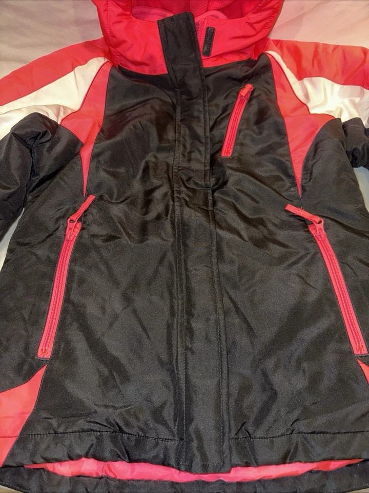 Детское место теплый зимнее пальто девочек Sz L 10-12 с капюшоном розовый пуховик куртка - Изображение 2 из 4