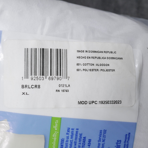 Camisetas blancas sin etiquetas Hanes 8ct para niños talla XL (18-20) NUEVAS transpirables ligeras - Imagen 9 de 12