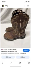 Justin women's cowboy boots leather size 9.5