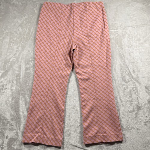 Maeve Anthropologie Size Large The Margot Kick Flare Cropped Pants Pink Orange - Picture 5 of 10