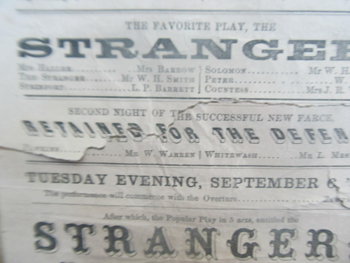SELTENES Antebellum / Bürgerkrieg THEATER WERBUNG BROADSIDE, Boston Museum, 1859 - Bild 4 von 8