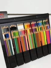 Prang Colored 105 Pencils Carrying Case Handle Easel Style Vintage BB4