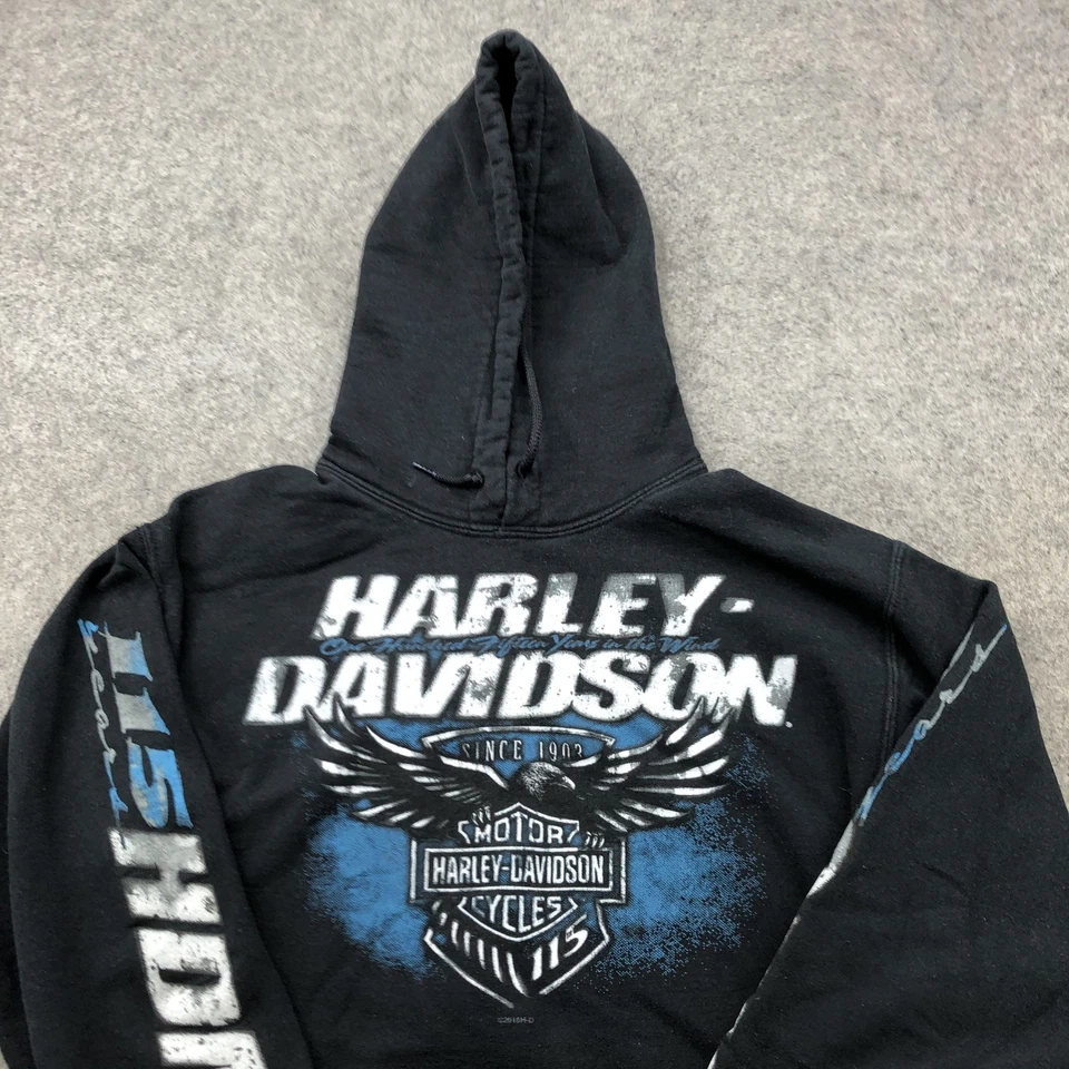 Harley-Davidson Sudadera con Capucha Niños Pequeña Negra 115 Aniversario Triple S Morgantown WV Foto 4 de 4