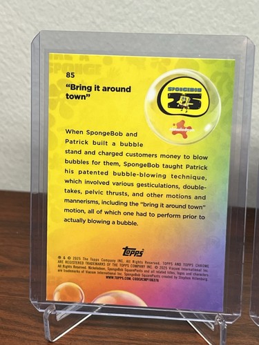 2025 Topps Chrome : SpongeBob Squarepants First day + Green & Refractor Lot NM ! - Picture 12 of 12