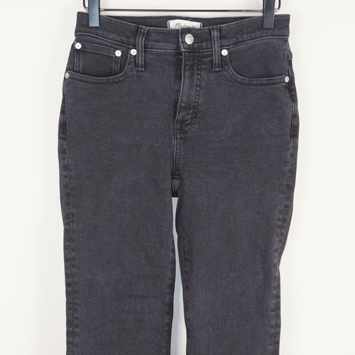 Pantalones de mezclilla acampanados recortados negros de tiro medio Madewell para mujer talla 25 - Imagen 2 de 11