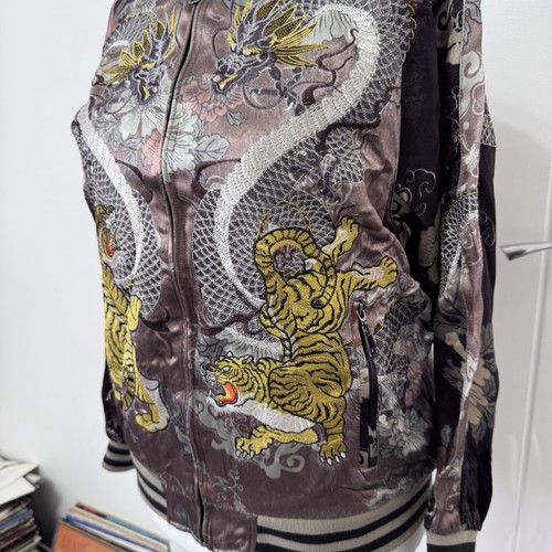 Zara Woman Limited Edition Oriental Theme Bomber Embroidered Jacket Reversible M - Picture 3 of 15