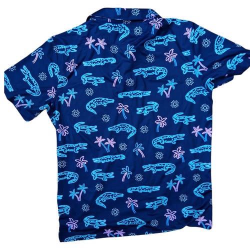 Chubbies Polo Shirt Mens Large Navy Crocodile Performance Golf Casual Neon Glade - Picture 17 of 19