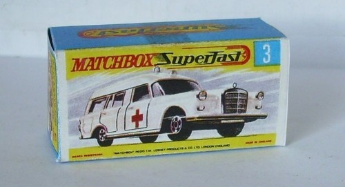Modello per Repro Box Matchbox Superfast n.03 Binz Ambulance - Foto 2 di 2