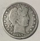 1907 Barber Half Dollar 50C Circulated Uncertified