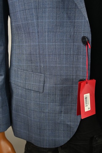 Hugo Boss Men Wool Suit Coat Jacket Blazer Pant New 40S 30R Plaid Super Flex 2pc - Picture 4 of 18