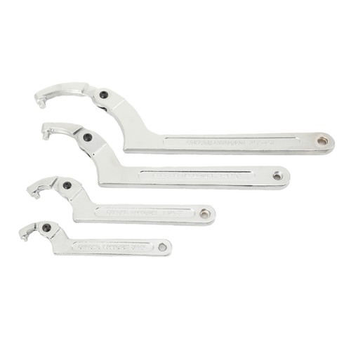 4-Pc Chrome Vanadium Adjustable Hook Wrench Set for Hydraulic Rams and Machines - Picture 3 of 12