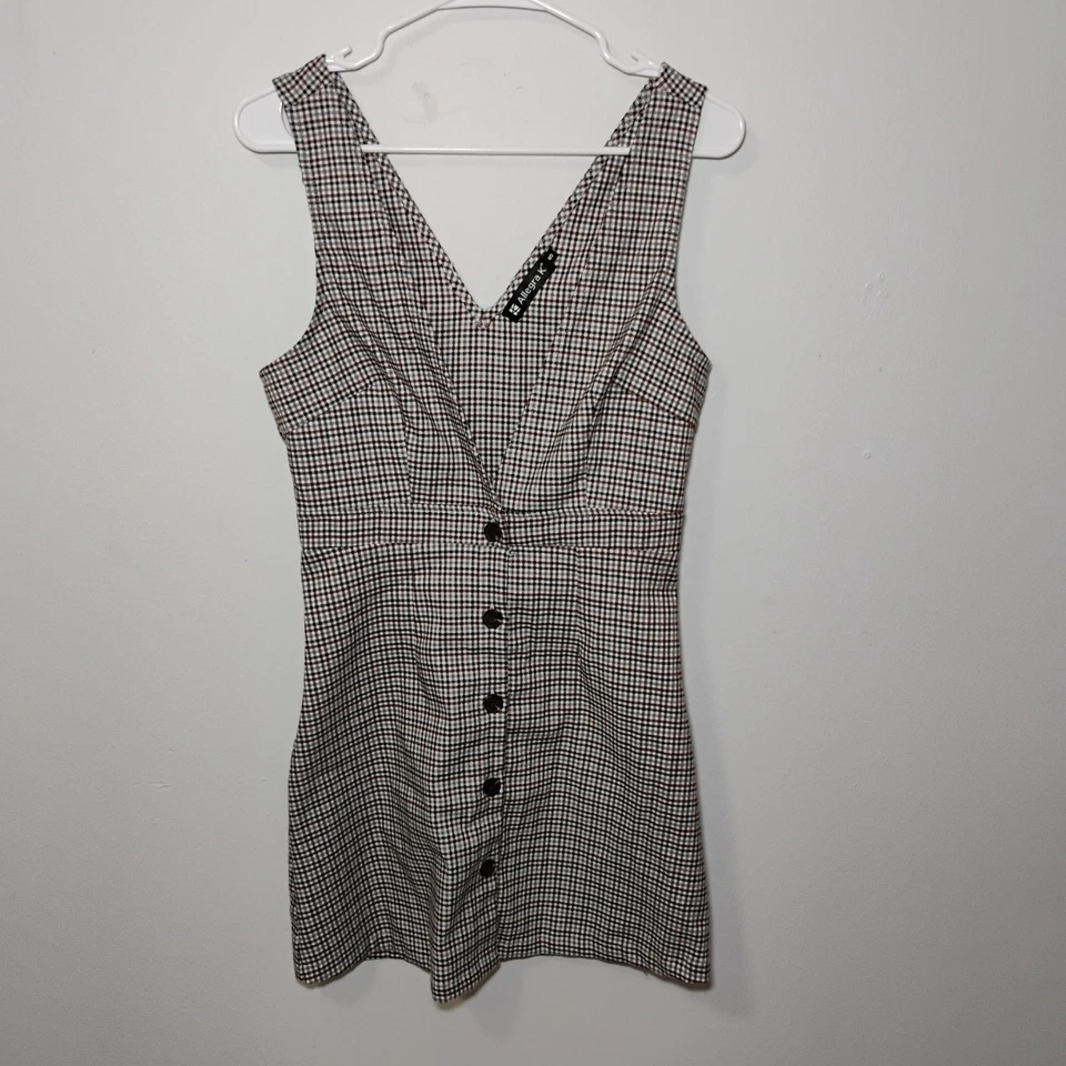 Mini Vestido Escolar Niña Escolar A Cuadros Gris Despistado Años 90 Talla Pequeña Foto 2 de 4