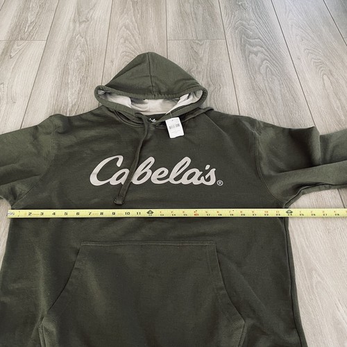 NWT Cabela’s Hoodie Sweatshirt Large Pullover Green Logo Kangaroo Pocket - Picture 6 of 7