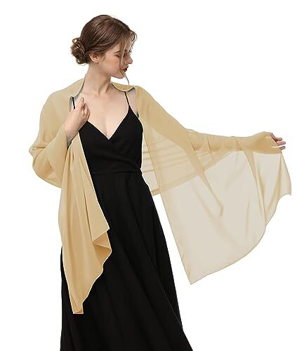 Chiffon Shawls and Wraps for Evening Dresses Women Elegant Soft Scarf Bridal ... - Picture 5 of 6