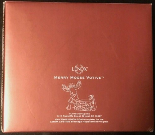 LENOX Marcel MERRY MOOSE VOTIVE -- with Candle 2007 Trinket Box -- -- NEW in BOX - Picture 3 of 8