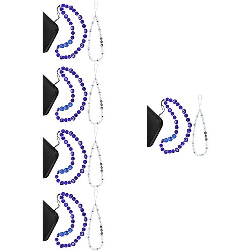 Set of 5 Lanyard Beads Phone Jewellery Chain Miss Charm Wrist Strap - Zdjęcie 10 z 12