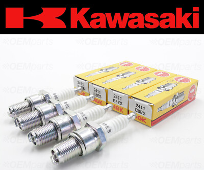 Set of (4) NGK B8ES Spark Plugs Kawasaki (See Fitment Chart