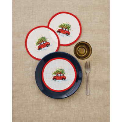 Kit Punto Croce VERVACO "Tempi Autunnali" - Set Da 3 Sacchetti Bomboniere, Fili DMC, Tela Zweigart, Istruzioni