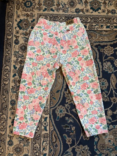 Jeans Lee Vintage Floral Rosa Azul Verde Talla 13 *Dobladillo* - Imagen 2 de 10