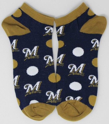 Milwaukee Brewers MLB *2 Pairs* Thin Quarter 1/4 Socks *Youth Size 13, Adult 1-5 - Picture 2 of 3