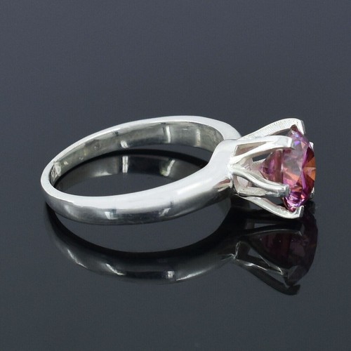 2.90 Ct Certified Round Cut Pink Natural Diamond Ring VVS1 White Gold Finish - Picture 9 of 12