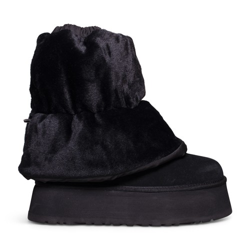 BOTAS DE MUJER UGG CLASSIC MINI DIPPER PUFFER PLATAFORMA GAMUZA NEGRA TALLA US 9 NUEVAS - Imagen 6 de 9