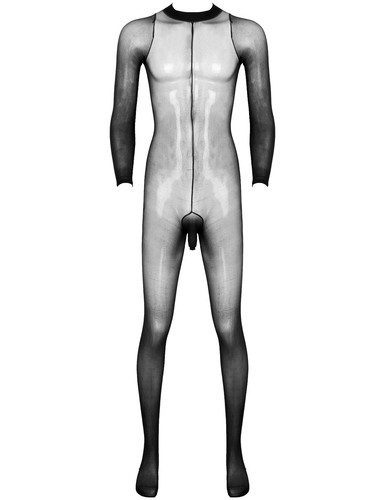 Men's Sheer Full Body Stockings Pantyhose Stretchy Tights One Piece Bodysuit - Picture 26 of 66