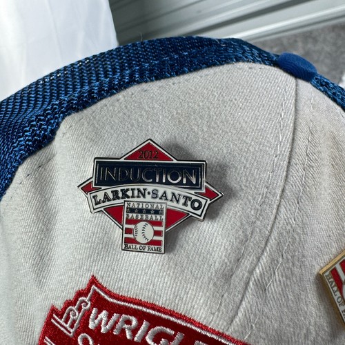 Chicago Cubs Wrigley Field Baseball Cap OS Blue White Mesh Trucker w/ 2 Pins - Picture 3 of 11