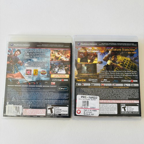 Uncharted 2: Among Thieves & 3: Drake's Deception (Sony PlayStation 3, PS3) CIB - Picture 3 of 3