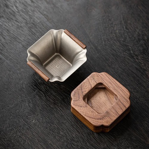 Colino da tè quadrato in titanio filtro colino titanio oro colino da tè set da tè - Foto 5 di 11