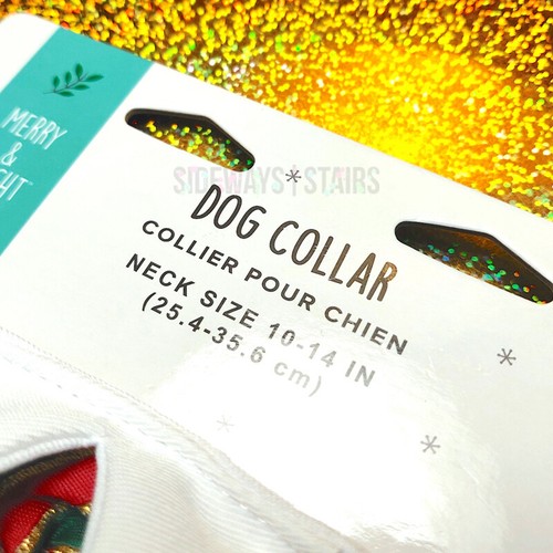 CHRISTMAS NECKTIE DOG COLLAR XS S M L elf candy cane striped tie adjustable cute - Picture 20 of 28